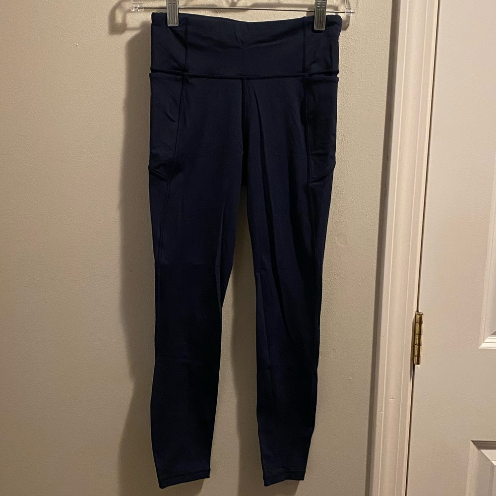 LuluLemon 7/8 Navy Blue Leggings